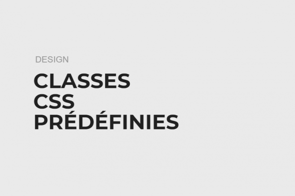 Classes CSS prédéfinies