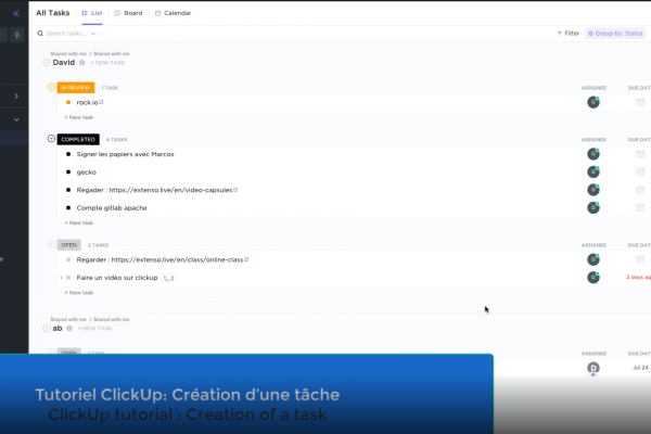 Creation of a ClickUp task (french and english)