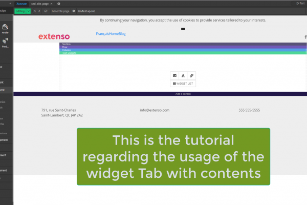 Tab with contents Widget