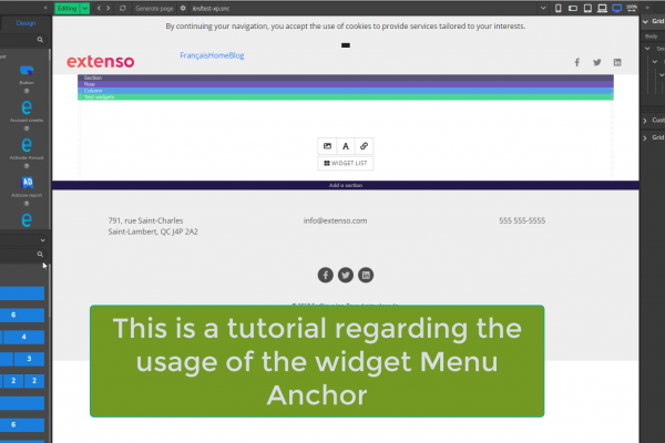 Composante Menu ancre